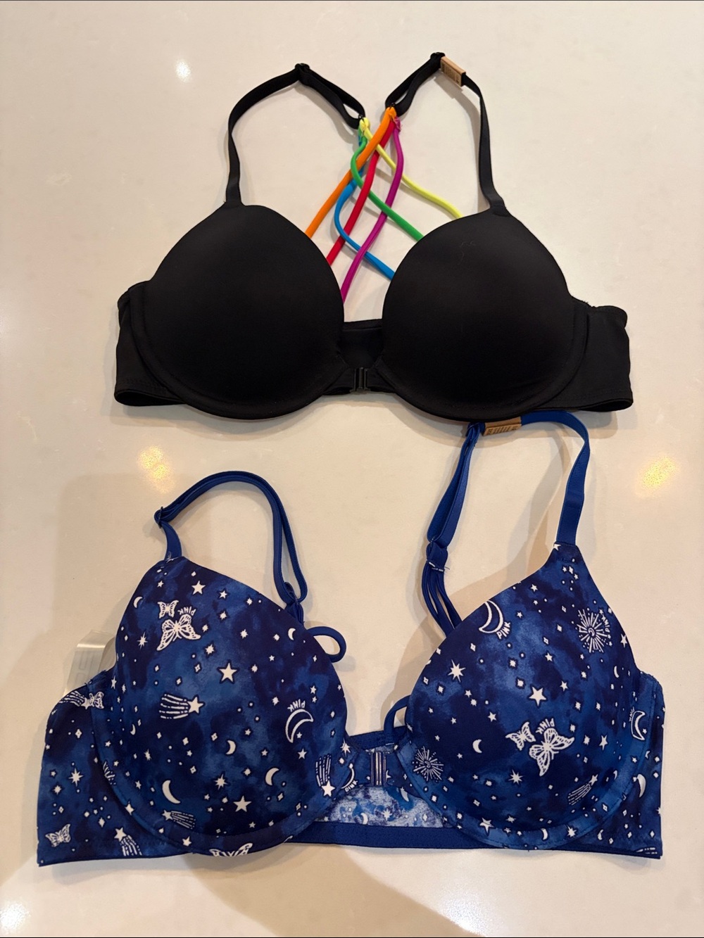 2 x Victoria Secret Pink front snap bras NWT 34A